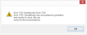 QuickBooks error 1722